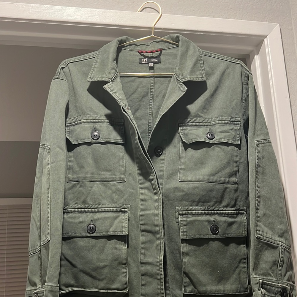 Perfect condition Zara olive green TRF jacket womens size M